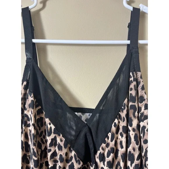 NWT Delta Burke Intimates Leopard Print Slip Dress Lingerie Size 3X Babydoll - Picture 3 of 10